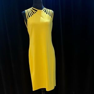 Yellow dress strap shoulders